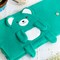 Happy Bear Embroidered Applique Coral Fleece Baby Throw Blanket
